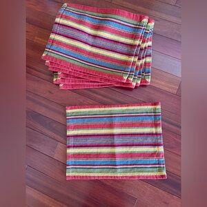 Pier 1 Imports Placemats 9 Woven Striped Aztec Southwest Boho 13in W  By 18in L
